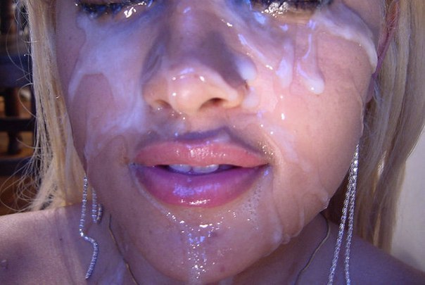 Подборка любительских снимков красоток со спермой на лице - секс порно фото